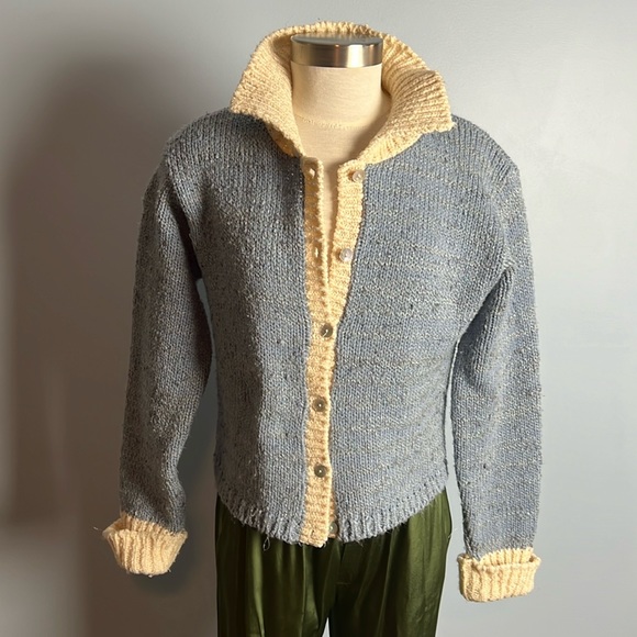 Wool Blend Sweater with Pearl buttons  small - Picture 1 of 7